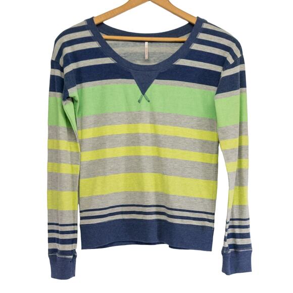 Women's Large T-Shirt POOF Striped Long Sleeve Cotton Blend Pullover Shirt - Picture 1 of 3